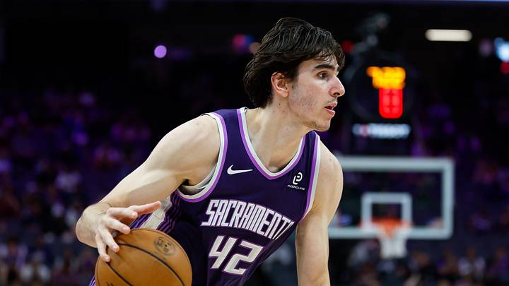 Mar 19, 2026; Sacramento, California, USA; Sacramento Kings center Maxime Raynaud (42) dribbles the ball during the fourth quarter against the Philadelphia 76ers at Golden 1 Center. Mandatory Credit: Sergio Estrada-Imagn Images Mar 19, 2026; Sacramento, California, USA; Sacramento Kings center Maxime Raynaud (42) dribbles the ball during the fourth quarter against the Philadelphia 76ers at Golden 1 Center. Mandatory Credit: Sergio Estrada-Imagn Images