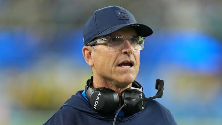 Chargers head coach Jim Harbaugh