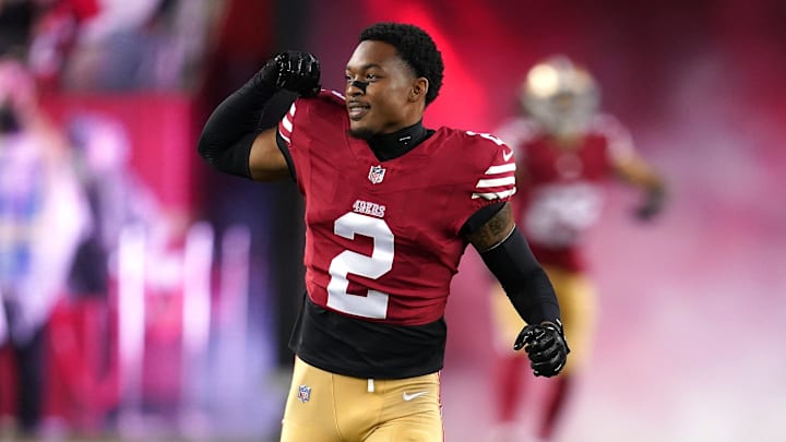 Dec 12, 2024; Santa Clara, California, USA; San Francisco 49ers cornerback Deommodore Lenoir (2) is introduced before the start of the game against the Los Angeles Rams at Levi's Stadium. Mandatory Credit: Cary Edmondson-Imagn Images Dec 12, 2024; Santa Clara, California, USA; San Francisco 49ers cornerback Deommodore Lenoir (2) is introduced before the start of the game against the Los Angeles Rams at Levi's Stadium. Mandatory Credit: Cary Edmondson-Imagn Images