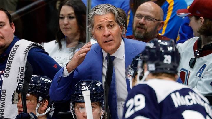 Apr 5, 2026; Denver, Colorado, USA; Colorado Avalanche head coach Jared Bednar on the bench in the first period against the St. Louis Blues at Ball Arena. Mandatory Credit: Isaiah J. Downing-Imagn Images Apr 5, 2026; Denver, Colorado, USA; Colorado Avalanche head coach Jared Bednar on the bench in the first period against the St. Louis Blues at Ball Arena. Mandatory Credit: Isaiah J. Downing-Imagn Images