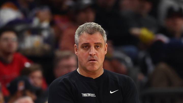 Jan 29, 2025; Phoenix, Arizona, USA; Minnesota Timberwolves assistant coach Micah Nori against the Phoenix Suns at Footprint Center. Mandatory Credit: Mark J. Rebilas-Imagn Images Jan 29, 2025; Phoenix, Arizona, USA; Minnesota Timberwolves assistant coach Micah Nori against the Phoenix Suns at Footprint Center. Mandatory Credit: Mark J. Rebilas-Imagn Images