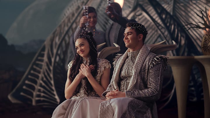 L-R: Jaelynn Thora Brooks as Kaira and George Hawkins as Darem in season 1, episode 7, of Star Trek: Starfleet Academy streaming on Paramount+. Photo Credit: John Medland/Paramount+ L-R: Jaelynn Thora Brooks as Kaira and George Hawkins as Darem in season 1, episode 7, of Star Trek: Starfleet Academy streaming on Paramount+. Photo Credit: John Medland/Paramount+