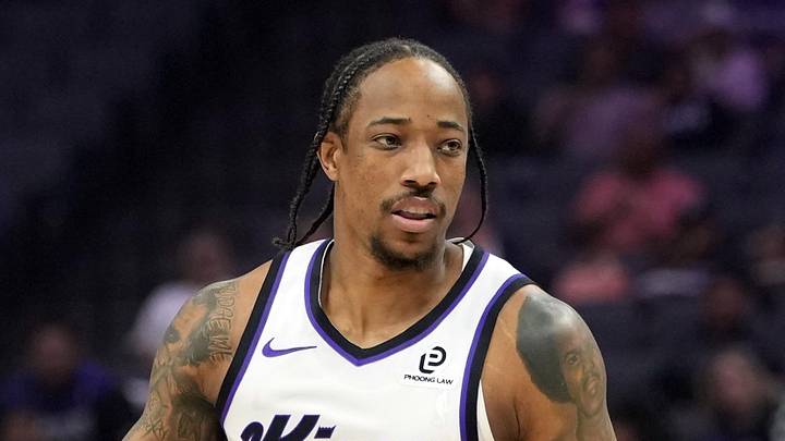 Apr 5, 2026; Sacramento, California, USA; Sacramento Kings guard DeMar DeRozan (10) during the first quarter against the LA Clippers at Golden 1 Center. Mandatory Credit: Darren Yamashita-Imagn Images