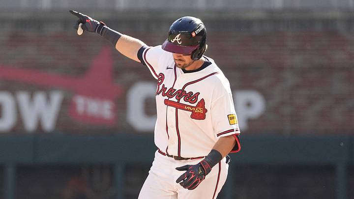 Austin Riley hit a go-ahead, three-run homer against the Phillies to give the Braves the lead in Game 1 of the NL wild-card series. Austin Riley hit a go-ahead, three-run homer against the Phillies to give the Braves the lead in Game 1 of the NL wild-card series.