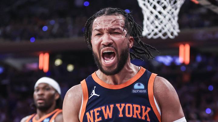 May 8, 2024; New York, New York, USA; New York Knicks guard Jalen Brunson (11) celebrates in the fourth quarter after scoring against the Indiana Pacers during game two of the second round for the 2024 NBA playoffs at Madison Square Garden. Mandatory Credit: Wendell Cruz-Imagn Images May 8, 2024; New York, New York, USA; New York Knicks guard Jalen Brunson (11) celebrates in the fourth quarter after scoring against the Indiana Pacers during game two of the second round for the 2024 NBA playoffs at Madison Square Garden. Mandatory Credit: Wendell Cruz-Imagn Images