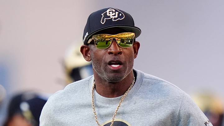 Oct 3, 2026; Boulder, Colorado, USA;  Colorado Buffaloes head coach Deion Sanders before the game against the Texas Tech Red Raiders at Folsom Field.  Mandatory Credit: Ron Chenoy-Imagn Images