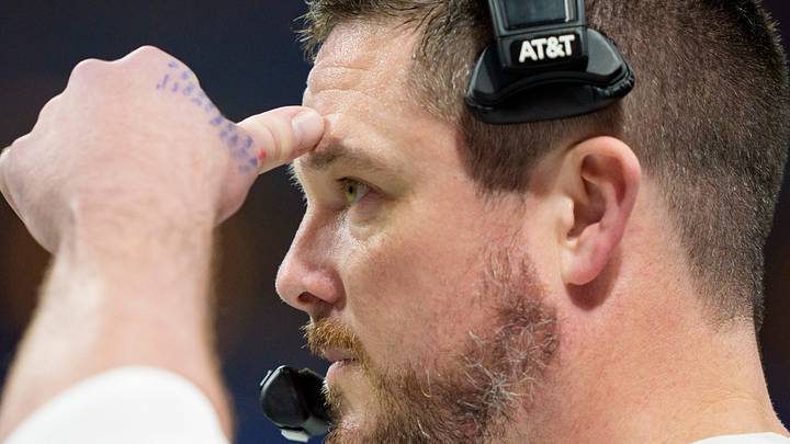 Jan. 9, 2026; Oregon head coach Dan Lanning watches the Ducks battle the Indiana Hoosiers in the Peach Bowl at Mercedes-Benz Stadium. Jan. 9, 2026; Oregon head coach Dan Lanning watches the Ducks battle the Indiana Hoosiers in the Peach Bowl at Mercedes-Benz Stadium.