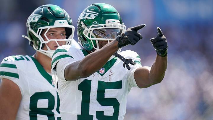 New York Jets wide receiver Adonai Mitchell (15) New York Jets wide receiver Adonai Mitchell (15)