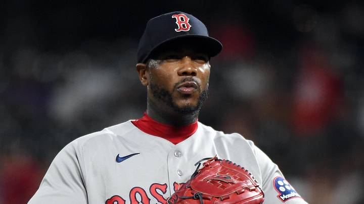 Boston Red Sox pitcher Aroldis Chapman (44).