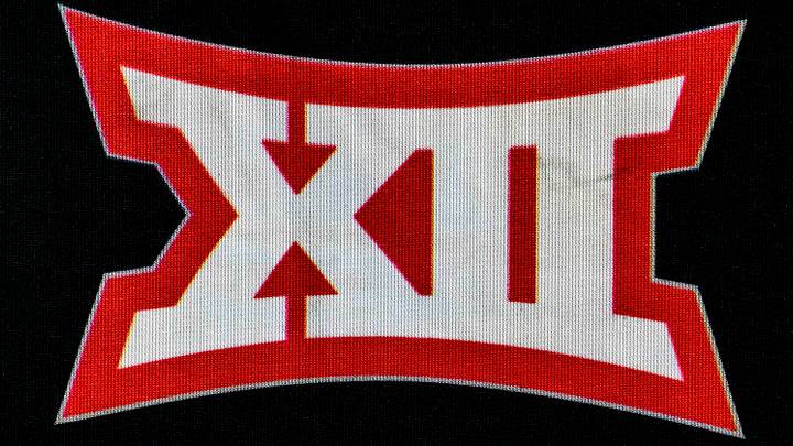 Jul 14, 2022; Arlington, TX, USA; A view of the Big 12 conference logo during the Big 12 Media Day at AT&T Stadium. Jul 14, 2022; Arlington, TX, USA; A view of the Big 12 conference logo during the Big 12 Media Day at AT&T Stadium.