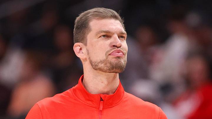 Mar 1, 2026; Atlanta, Georgia, USA; Portland Trail Blazers coach Tiago Splitter during a timeout against the Atlanta Hawks in the second quarter at State Farm Arena. Mandatory Credit: Brett Davis-Imagn Images
