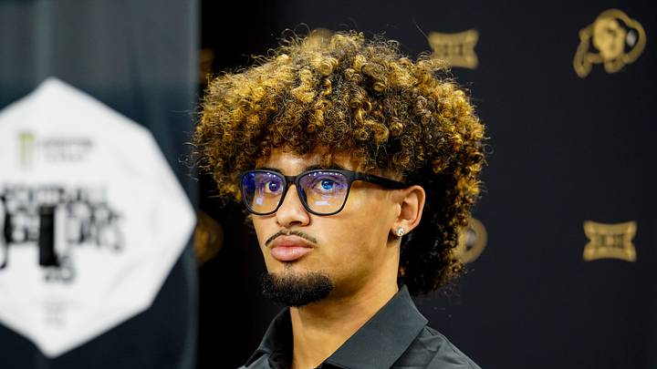 Jul 7, 2026; Frisco, TX, USA; Colorado quarterback Julian Lewis speaks with reporters during Big 12 Conference Football Media Days at The Star. Mandatory Credit: Raymond Carlin III-Imagn Images Jul 7, 2026; Frisco, TX, USA; Colorado quarterback Julian Lewis speaks with reporters during Big 12 Conference Football Media Days at The Star. Mandatory Credit: Raymond Carlin III-Imagn Images