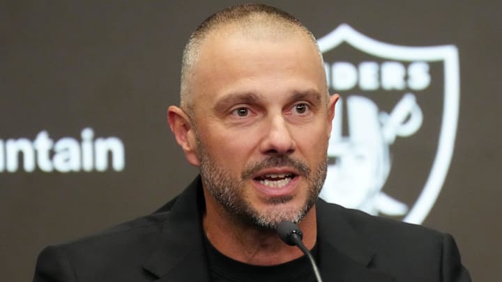 Feb 10, 2026; Henderson, NV, USA; Las Vegas Raiders general manager John Spytek at press conference at Intermountain Health Performance Center. Mandatory Credit: Kirby Lee-Imagn Images Feb 10, 2026; Henderson, NV, USA; Las Vegas Raiders general manager John Spytek at press conference at Intermountain Health Performance Center. Mandatory Credit: Kirby Lee-Imagn Images