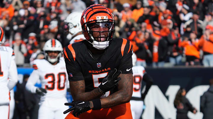 Cincinnati Bengals wide receiver Tee Higgins celebrates against the Cleveland Browns on Sunday, Dec. 22, 2024.