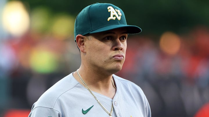 Aug 9, 2025; Baltimore, Maryland, USA; Athletics third baseman Gio Urshela (13) looks on before a game against the Baltimore Orioles at Oriole Park at Camden Yards. Mandatory Credit: Daniel Kucin Jr.-Imagn Images Aug 9, 2025; Baltimore, Maryland, USA; Athletics third baseman Gio Urshela (13) looks on before a game against the Baltimore Orioles at Oriole Park at Camden Yards. Mandatory Credit: Daniel Kucin Jr.-Imagn Images