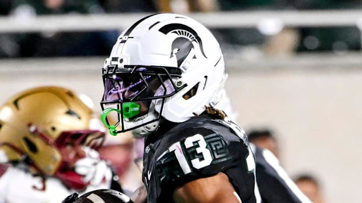 Michigan State's Chrishon McCray runs after a catch against Boston College during the fourth quarter on Saturday, Sept. 6, 2025, at Spartan Stadium in East Lansing.