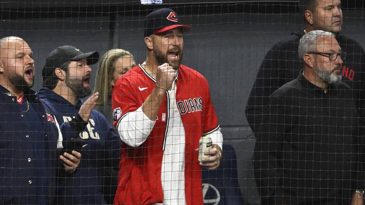 Oct 10, 2026; Cleveland, Ohio, USA; Kansas City Chiefs tight end Travis Kelce looks on during the seventh inning against the Chicago White Sox in game five of the ALDS for the 2026 MLB Playoffs at Progressive Field. Mandatory Credit: David Richard-Imagn Images Oct 10, 2026; Cleveland, Ohio, USA; Kansas City Chiefs tight end Travis Kelce looks on during the seventh inning against the Chicago White Sox in game five of the ALDS for the 2026 MLB Playoffs at Progressive Field. Mandatory Credit: David Richard-Imagn Images