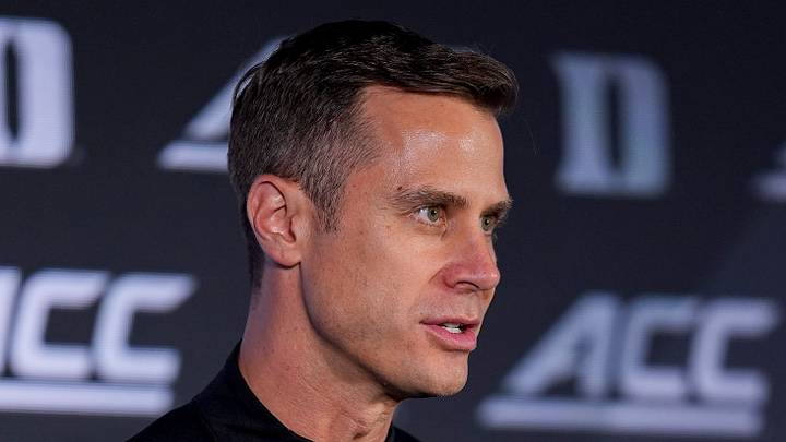 Oct 7, 2026; Charlotte, NC, USA; Duke Blue Devils head coach Jon Scheyer answers questions from the media during the ACC Tip-Off in Charlotte, NC. Mandatory Credit: Jim Dedmon-Imagn Images Oct 7, 2026; Charlotte, NC, USA; Duke Blue Devils head coach Jon Scheyer answers questions from the media during the ACC Tip-Off in Charlotte, NC. Mandatory Credit: Jim Dedmon-Imagn Images