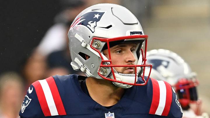 Aug 10, 2023; Foxborough, Massachusetts, USA; New England Patriots punter Bryce Baringer (9) warms up before a game against the Houston Texans at Gillette Stadium. Mandatory Credit: Eric Canha-USA TODAY Sports Aug 10, 2023; Foxborough, Massachusetts, USA; New England Patriots punter Bryce Baringer (9) warms up before a game against the Houston Texans at Gillette Stadium. Mandatory Credit: Eric Canha-USA TODAY Sports