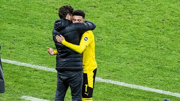 Edin Terzic mit Jadon Sancho (Archivbild) Edin Terzic mit Jadon Sancho (Archivbild)