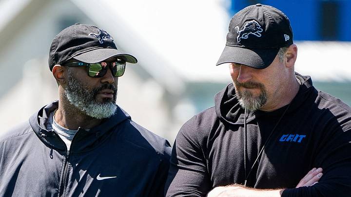 Detroit Lions general manager Brad Holmes and head coach Dan Campbell