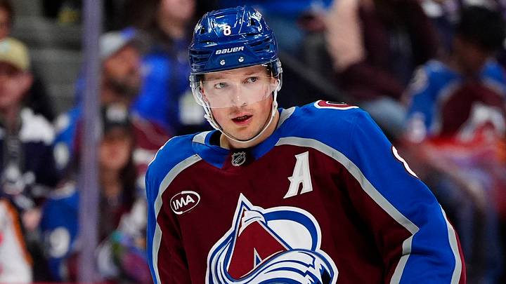 Apr 16, 2026; Denver, Colorado, USA; Colorado Avalanche defenseman Cale Makar (8) during the first period against the Seattle Kraken at Ball Arena. Mandatory Credit: Ron Chenoy-Imagn Images Apr 16, 2026; Denver, Colorado, USA; Colorado Avalanche defenseman Cale Makar (8) during the first period against the Seattle Kraken at Ball Arena. Mandatory Credit: Ron Chenoy-Imagn Images