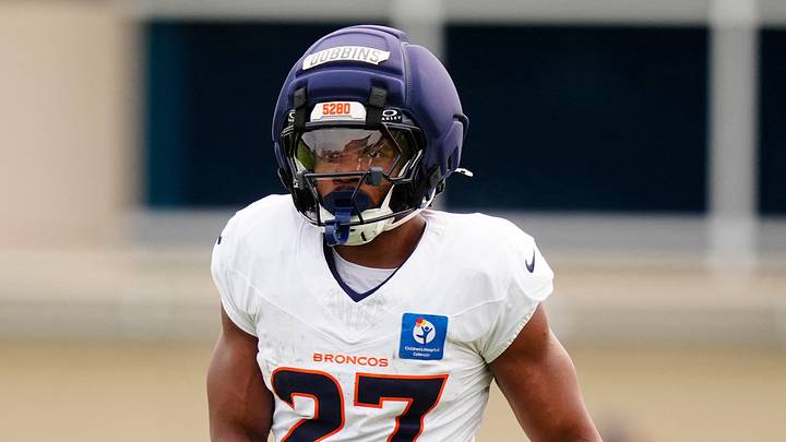 Denver Broncos running back J.K. Dobbins Denver Broncos running back J.K. Dobbins