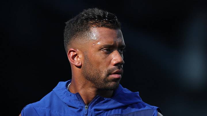 Aug 16, 2025; East Rutherford, New Jersey, USA; New York Giants quarterback Russell Wilson (3) warms up before the preseason game against the New York Jets at MetLife Stadium. Mandatory Credit: Vincent Carchietta-Imagn Images Aug 16, 2025; East Rutherford, New Jersey, USA; New York Giants quarterback Russell Wilson (3) warms up before the preseason game against the New York Jets at MetLife Stadium. Mandatory Credit: Vincent Carchietta-Imagn Images