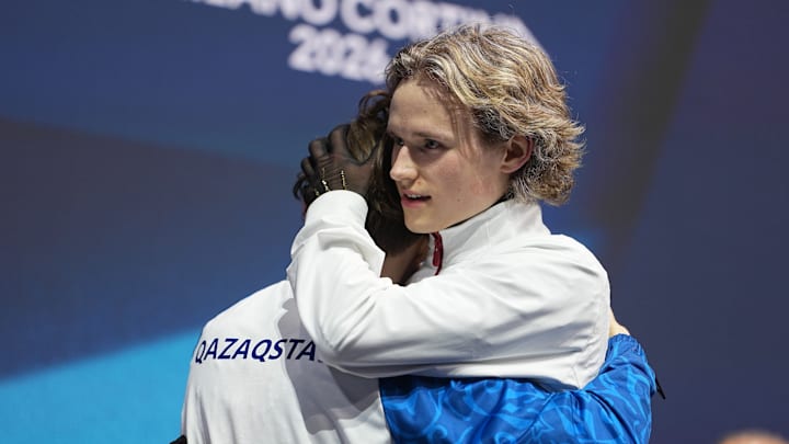 Ilia Malinin hugged Mikhail Shaidorov right after he won gold at the Winter Olympics, earning the American the IOC’s Fair Play Award.
