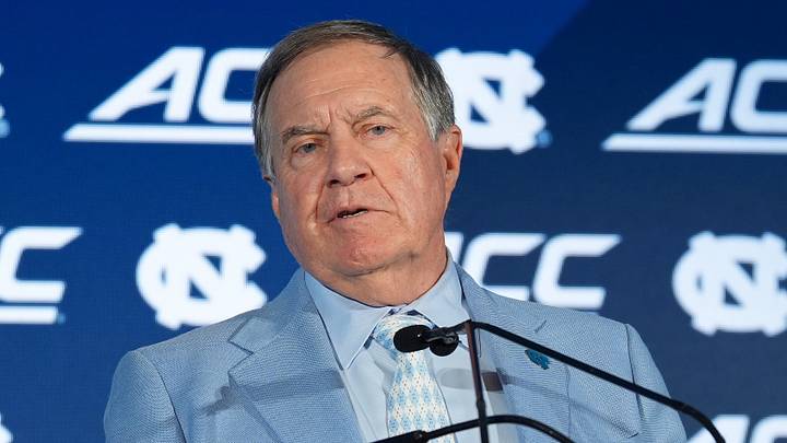Jul 17, 2026; Charlotte, NC, USA; North Carolina head coach Bill Belichick talks with the media during interviews at Hilton Charlotte Uptown. Mandatory Credit: Jim Dedmon-Imagn Images Jul 17, 2026; Charlotte, NC, USA; North Carolina head coach Bill Belichick talks with the media during interviews at Hilton Charlotte Uptown. Mandatory Credit: Jim Dedmon-Imagn Images