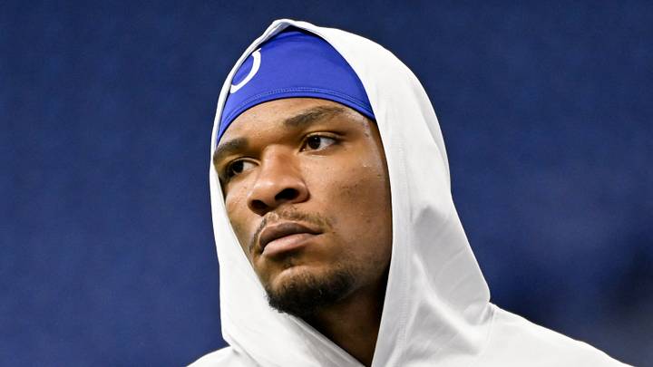 Indianapolis Colts quarterback Anthony Richardson warms up Indianapolis Colts quarterback Anthony Richardson warms up