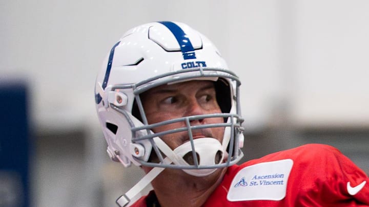 Indianapolis Colts quarterback Philip Rivers drops back Indianapolis Colts quarterback Philip Rivers drops back