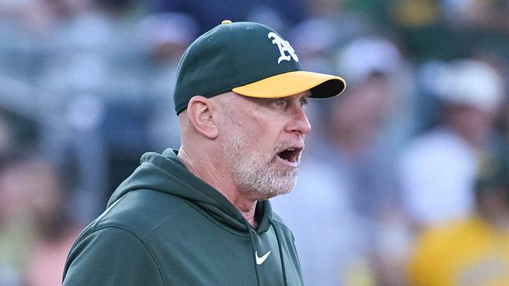 Jun 17, 2026; West Sacramento, California, USA; Athletics manager Mark Kotsay visits the mound during the fourth inning of the game against the Pittsburgh Pirates at Sutter Health Park. Mandatory Credit: Ed Szczepanski-Imagn Images Jun 17, 2026; West Sacramento, California, USA; Athletics manager Mark Kotsay visits the mound during the fourth inning of the game against the Pittsburgh Pirates at Sutter Health Park. Mandatory Credit: Ed Szczepanski-Imagn Images