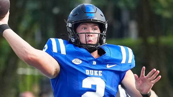 Sep 19, 2026; Durham, North Carolina, USA; Duke Blue Devils quarterback Walker Eget (2) throws the ball against the Stanford Cardinal during the first half at Wallace Wade Stadium. Mandatory Credit: James Guillory-Imagn Images Sep 19, 2026; Durham, North Carolina, USA; Duke Blue Devils quarterback Walker Eget (2) throws the ball against the Stanford Cardinal during the first half at Wallace Wade Stadium. Mandatory Credit: James Guillory-Imagn Images