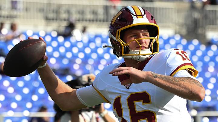 Washington Commanders quarterback Athan Kaliakmanis