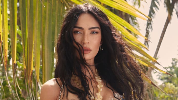 Megan Fox was photographed by Greg Swales in the Dominican Republic. Top: JÉBLANC.