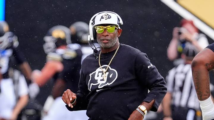 Sep 12, 2026; Boulder, Colorado, USA; Colorado Buffaloes head coach Deion Sanders reacts to a touchdown in the first quarter against the Weber State Wildcats at Folsom Field. Mandatory Credit: Ron Chenoy-Imagn Images Sep 12, 2026; Boulder, Colorado, USA; Colorado Buffaloes head coach Deion Sanders reacts to a touchdown in the first quarter against the Weber State Wildcats at Folsom Field. Mandatory Credit: Ron Chenoy-Imagn Images