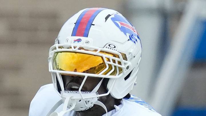 Bills defensive back C.J. Gardner-Johnson pulls in a ball during position drills during the final day of Buffalo Bills training camp at St. John Fisher University Friday, August 7, 2026 in Pittsford. Bills defensive back C.J. Gardner-Johnson pulls in a ball during position drills during the final day of Buffalo Bills training camp at St. John Fisher University Friday, August 7, 2026 in Pittsford.