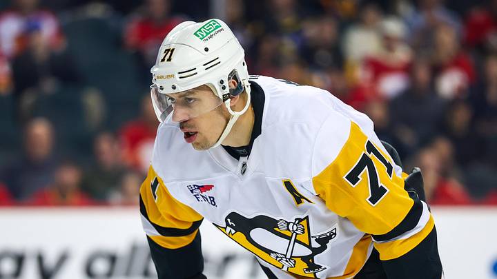 Jan 21, 2026; Calgary, Alberta, CAN; Pittsburgh Penguins center Evgeni Malkin (71) against the Calgary Flames during the first period at Scotiabank Saddledome. Mandatory Credit: Sergei Belski-Imagn Images Jan 21, 2026; Calgary, Alberta, CAN; Pittsburgh Penguins center Evgeni Malkin (71) against the Calgary Flames during the first period at Scotiabank Saddledome. Mandatory Credit: Sergei Belski-Imagn Images