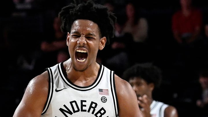 Vanderbilt guard A.J. Hoggard (11) celebrates after a basket