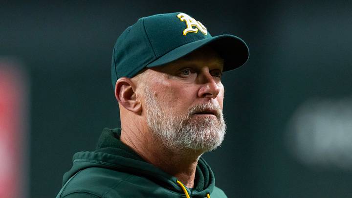 Jul 21, 2026; Phoenix, Arizona, USA; Athletics manager Mark Kotsay against the Arizona Diamondbacks at Chase Field. Mandatory Credit: Mark J. Rebilas-Imagn Images