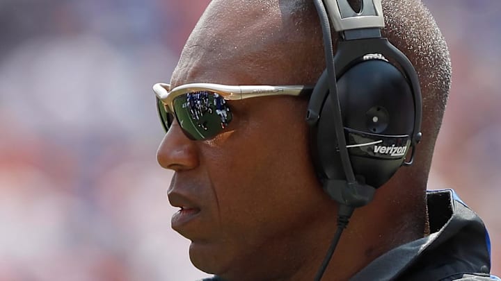 Aug 31, 2013; Gainesville, FL, USA; Florida Gators wide receiver coach Joker Phillips during the first half against the Toledo Rockets at Ben Hill Griffin Stadium. Mandatory Credit: Kim Klement-Imagn Images Aug 31, 2013; Gainesville, FL, USA; Florida Gators wide receiver coach Joker Phillips during the first half against the Toledo Rockets at Ben Hill Griffin Stadium. Mandatory Credit: Kim Klement-Imagn Images