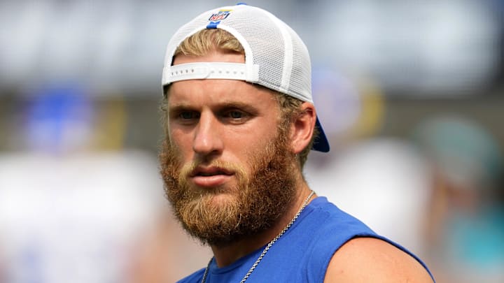 Aug 17, 2024; Inglewood, California, USA; Los Angeles Rams wide receiver Cooper Kupp during the game against the Los Angeles Chargers at SoFi Stadium. Mandatory Credit: Kirby Lee-Imagn Images