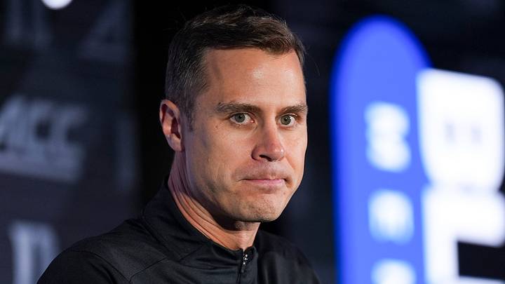 Oct 7, 2026; Charlotte, NC, USA; Duke Blue Devils head coach Jon Scheyer answers questions from the media during the ACC Tip-Off in Charlotte, NC. Mandatory Credit: Jim Dedmon-Imagn Images