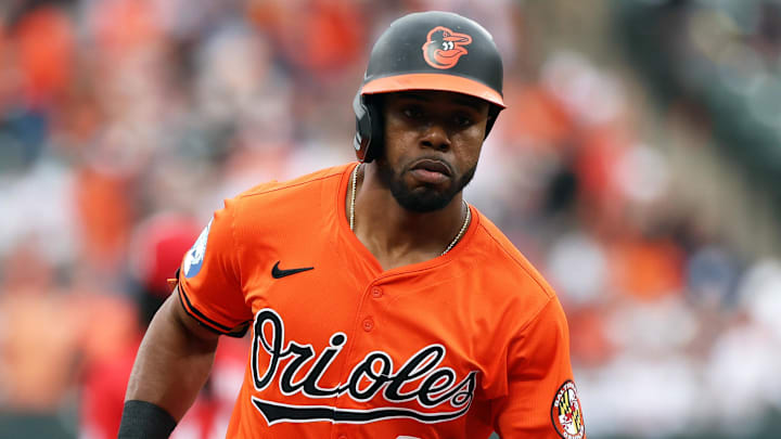 Apr 19, 2025; Baltimore, Maryland, USA; Baltimore Orioles outfielder Cedric Mullins (31) rounds the bases after hitting a home run during the first inning against the Cincinnati Reds at Oriole Park at Camden Yards