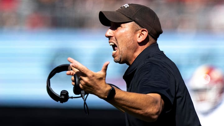 Iowa State Cyclones head coach Matt Campbell reacts in the third quarter of the NCAA football game between the Cincinnati Bearcats and Iowa State Cyclones at Nippert Stadium in Cincinnati on Oct. 4, 2025. Iowa State Cyclones head coach Matt Campbell reacts in the third quarter of the NCAA football game between the Cincinnati Bearcats and Iowa State Cyclones at Nippert Stadium in Cincinnati on Oct. 4, 2025.