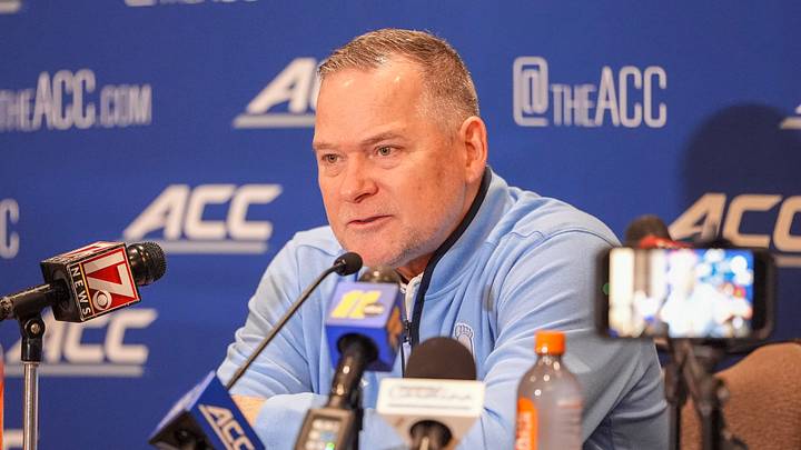 Oct 7, 2026; Charlotte, NC, USA; UNC Tar Heels head coach Michael Malone answers questions from the media during the ACC Tip-Off in Charlotte, NC. Mandatory Credit: Jim Dedmon-Imagn Images Oct 7, 2026; Charlotte, NC, USA; UNC Tar Heels head coach Michael Malone answers questions from the media during the ACC Tip-Off in Charlotte, NC. Mandatory Credit: Jim Dedmon-Imagn Images