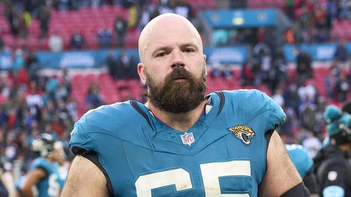 Oct 20, 2024; London, United Kingdom; Jacksonville Jaguars center Mitch Morse (65) leaves the field after an NFL International Series game at Wembley Stadium. Mandatory Credit: Peter van den Berg-Imagn Images Oct 20, 2024; London, United Kingdom; Jacksonville Jaguars center Mitch Morse (65) leaves the field after an NFL International Series game at Wembley Stadium. Mandatory Credit: Peter van den Berg-Imagn Images