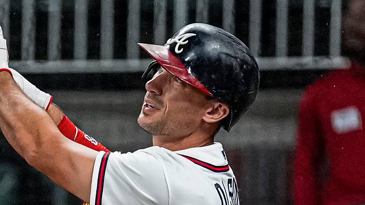 Aug 6, 2026; Cumberland, Georgia, USA; Atlanta Braves first baseman Matt Olson (28) hits a home run against the Miami Marlins during the sixth inning at Truist Park. Mandatory Credit: Dale Zanine-Imagn Images Aug 6, 2026; Cumberland, Georgia, USA; Atlanta Braves first baseman Matt Olson (28) hits a home run against the Miami Marlins during the sixth inning at Truist Park. Mandatory Credit: Dale Zanine-Imagn Images