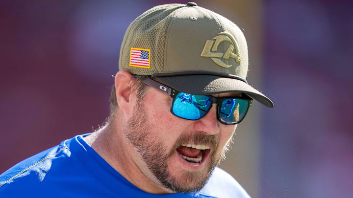 Los Angeles Rams offensive assistant coach Brian Allen. Mandatory Credit: Kyle Terada-Imagn Images